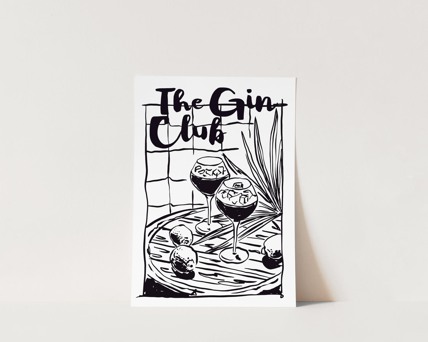 The Gin Club In Black Wall Art Print