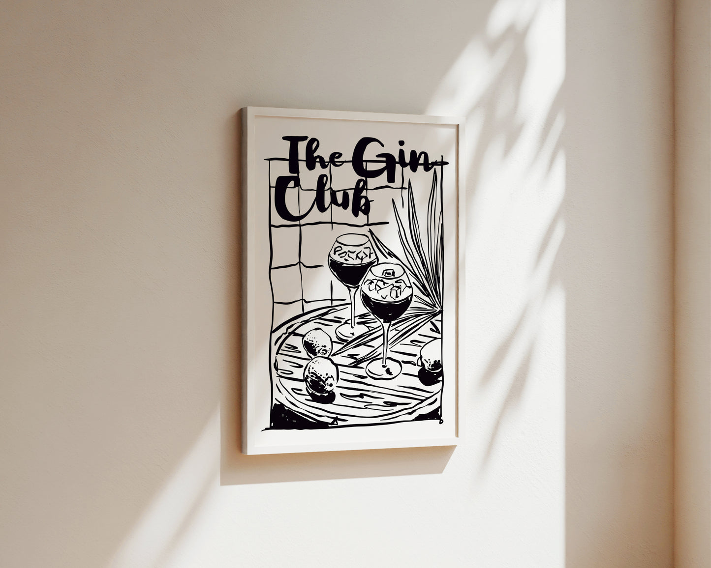 The Gin Club In Black Wall Art Print