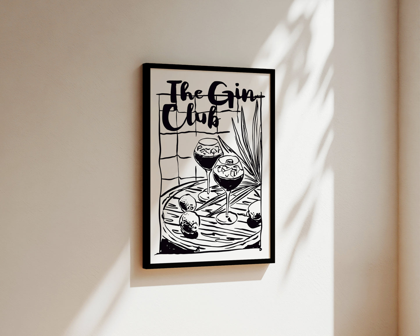 The Gin Club In Black Wall Art Print