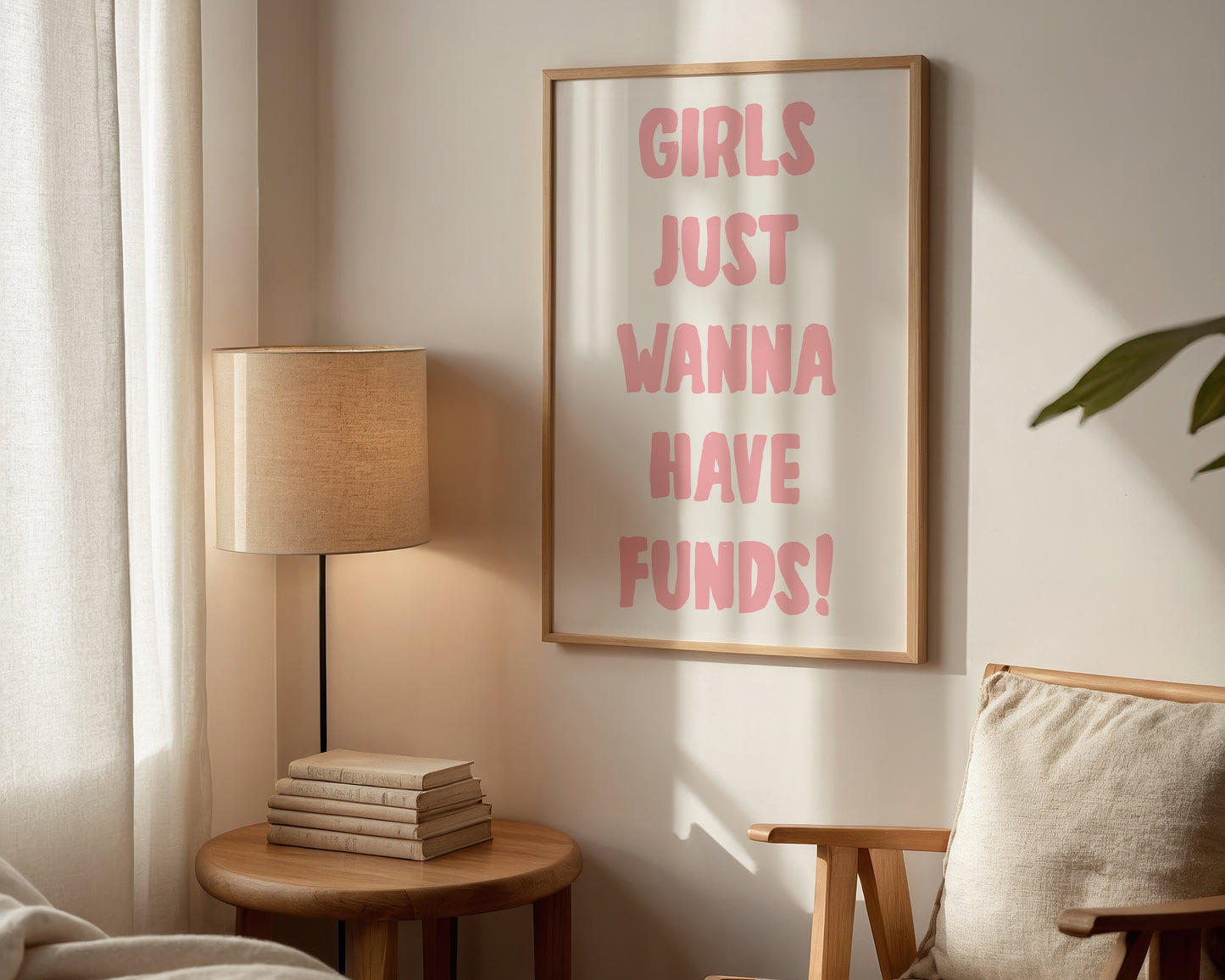 Girls Just Wanna Have Funds Print In Pink
