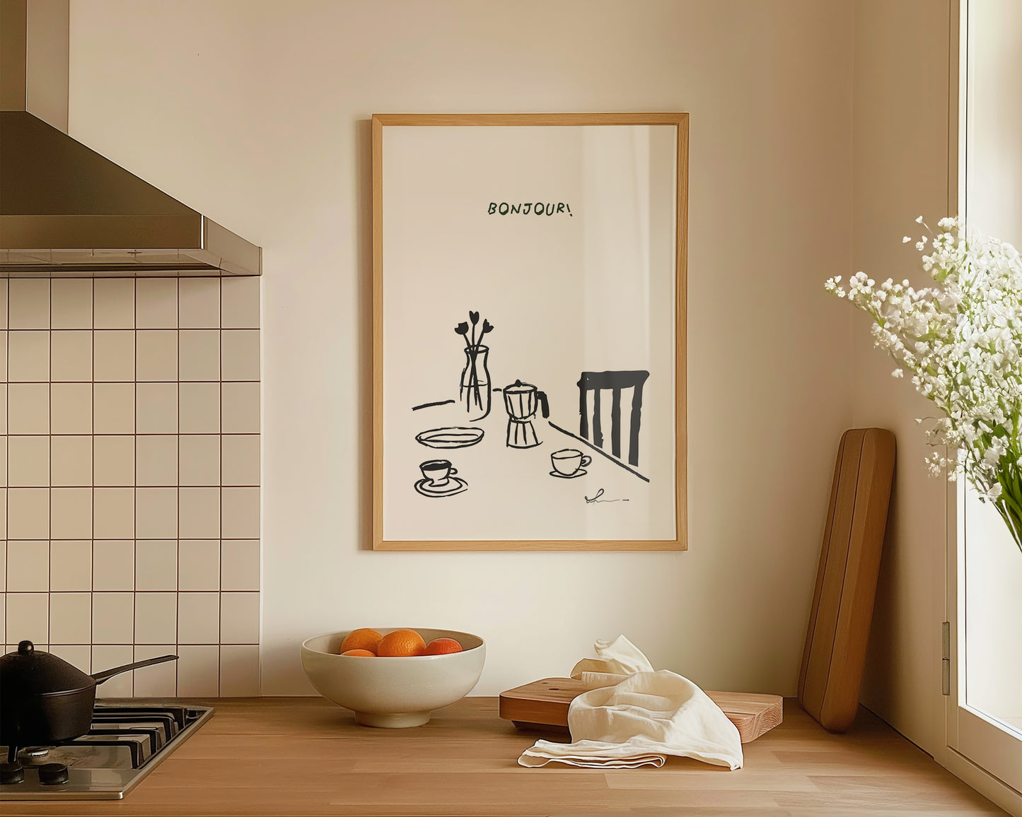 Bonjour Wall Art Print
