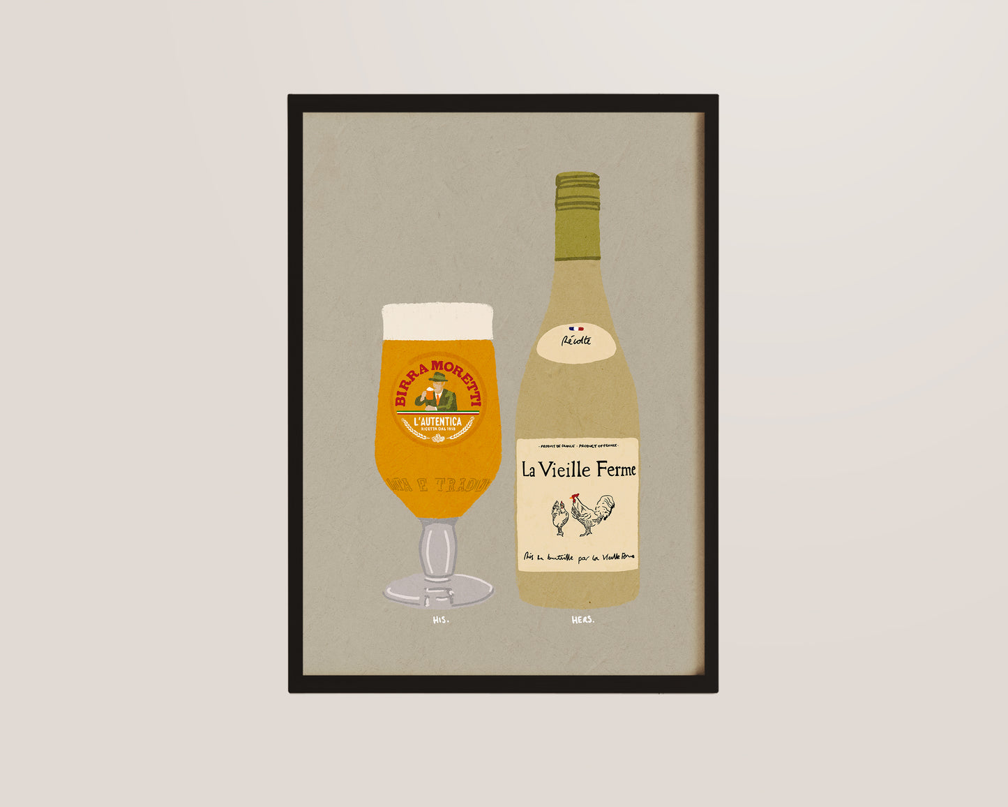 Birra Moretti & White Chicken Wine Print