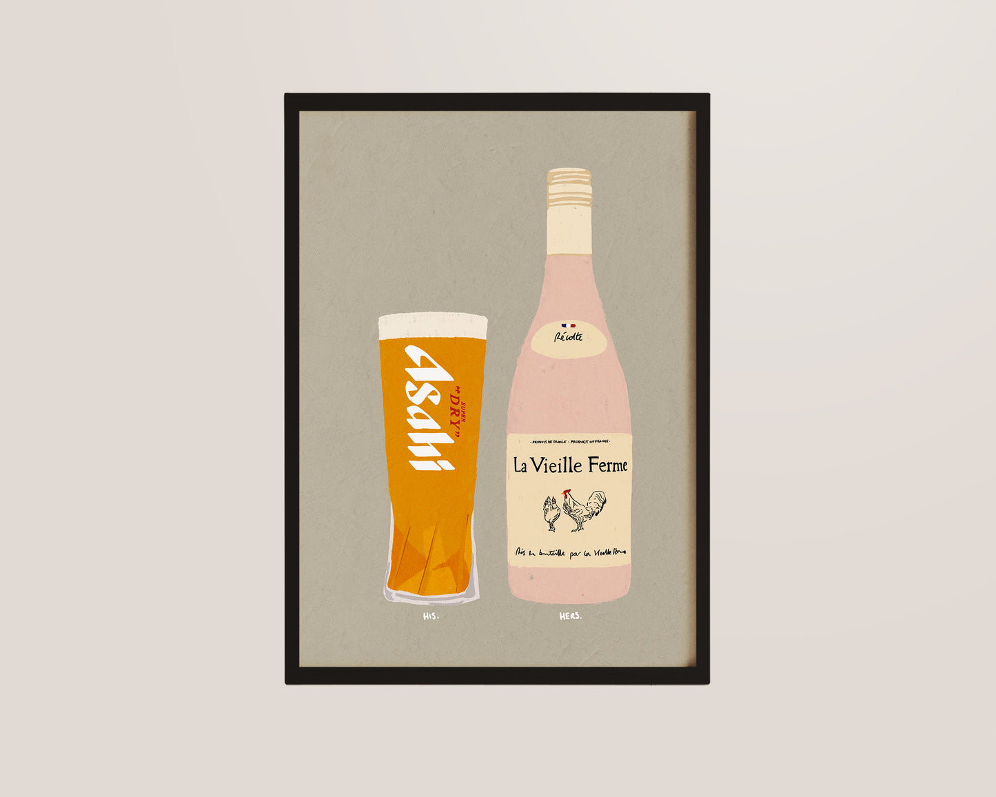 Asahi & Chicken Wine Print