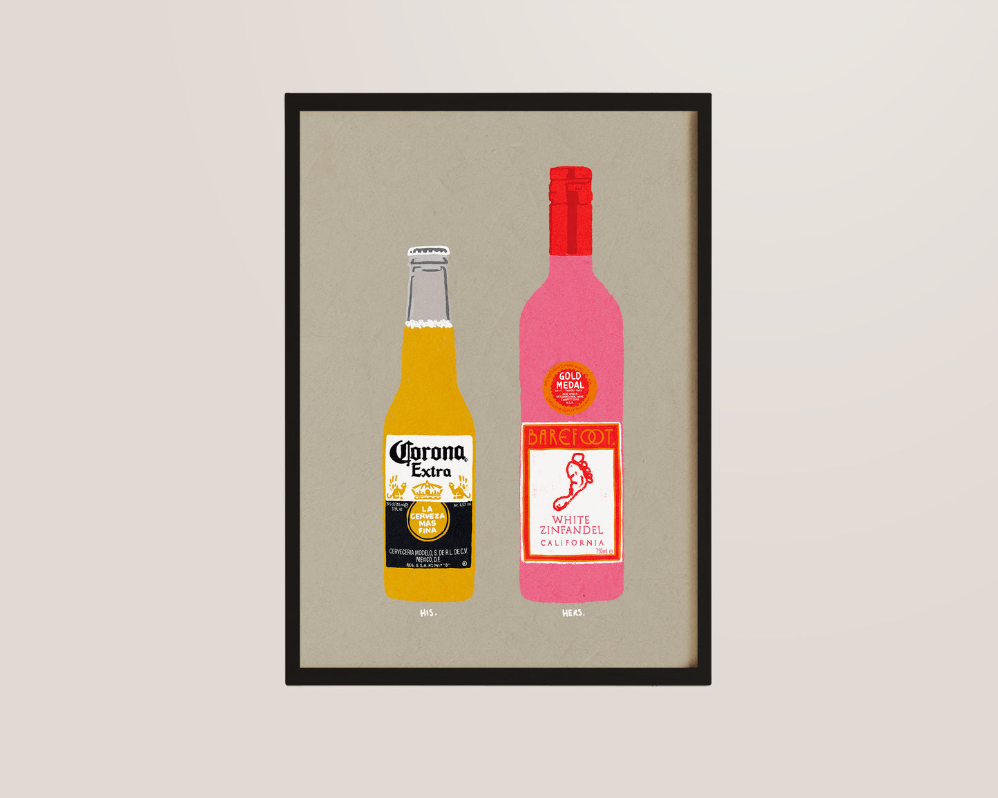 Corona & White Zinfandel Print