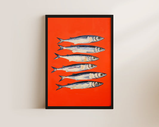Red Sardines Art Wall Art Print
