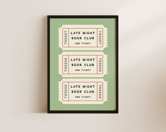 Late Night Book Club Print
