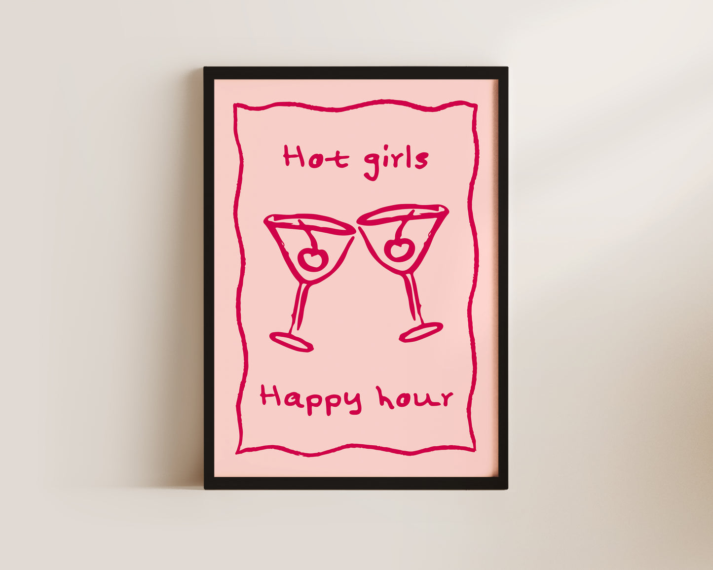Hot Girls Happy Hour Wall Art Print