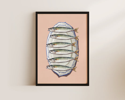 Pink Mackerel Wall Art Print