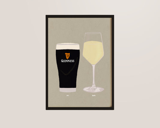 Guinness & White Wine Print