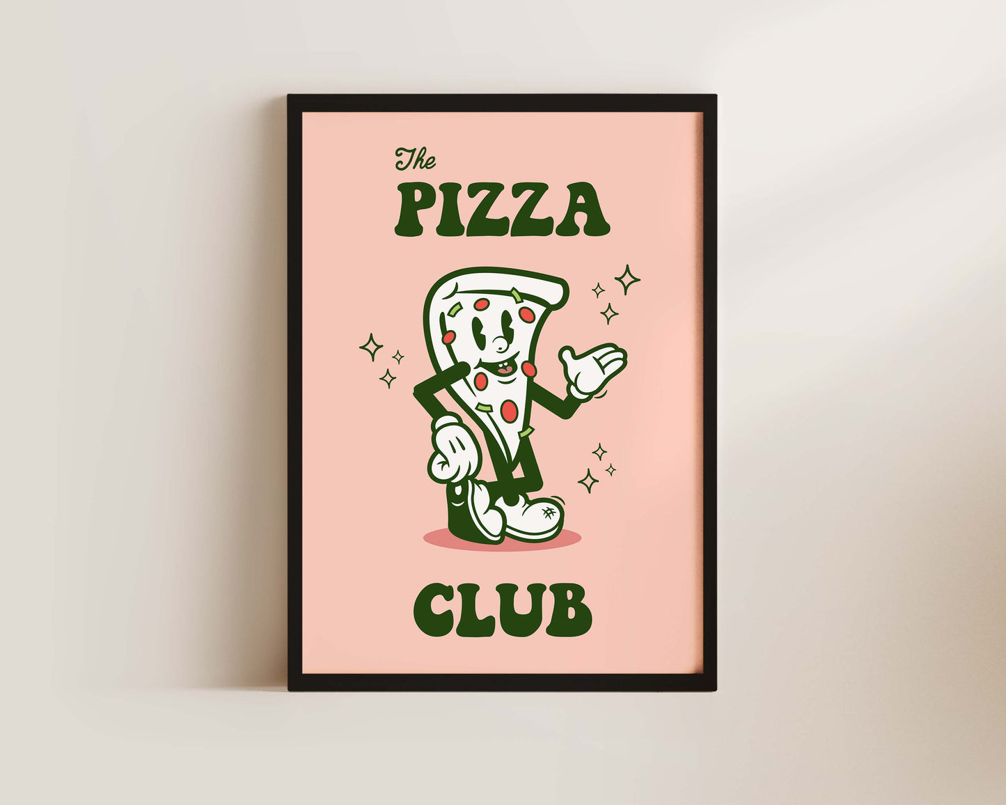 The Pizza Club Retro Wall Art Print