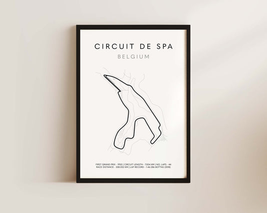 F1 Belgium Spa Track Print
