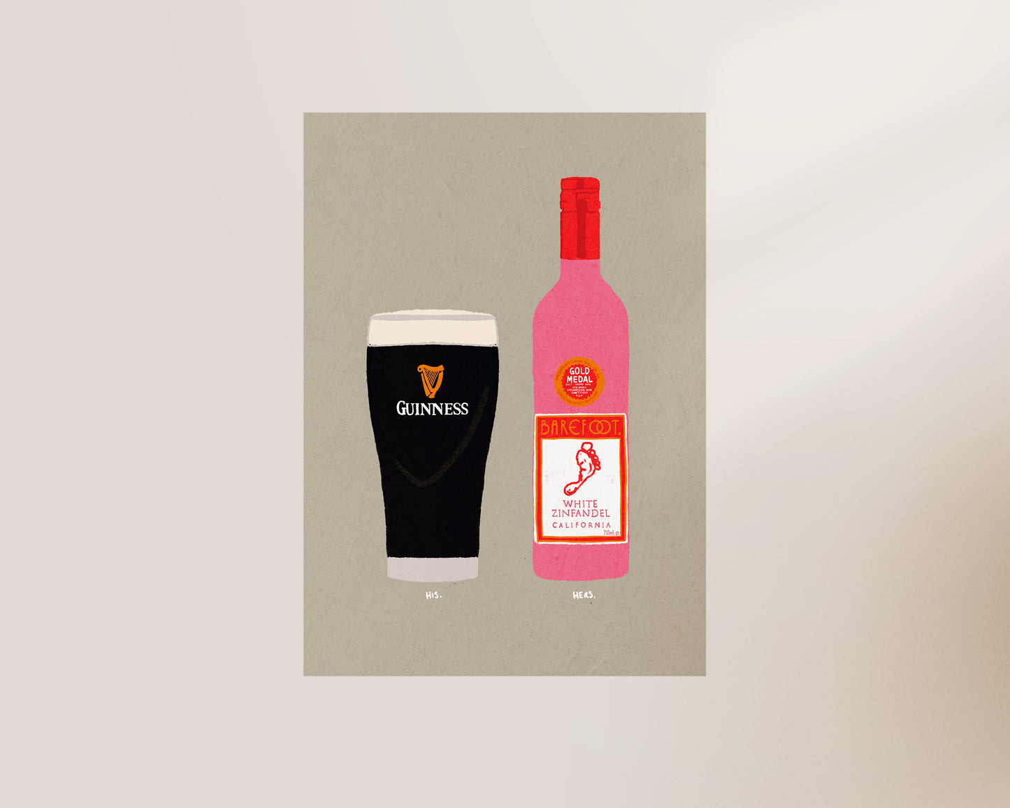 Guinness & White Zinfandel Print