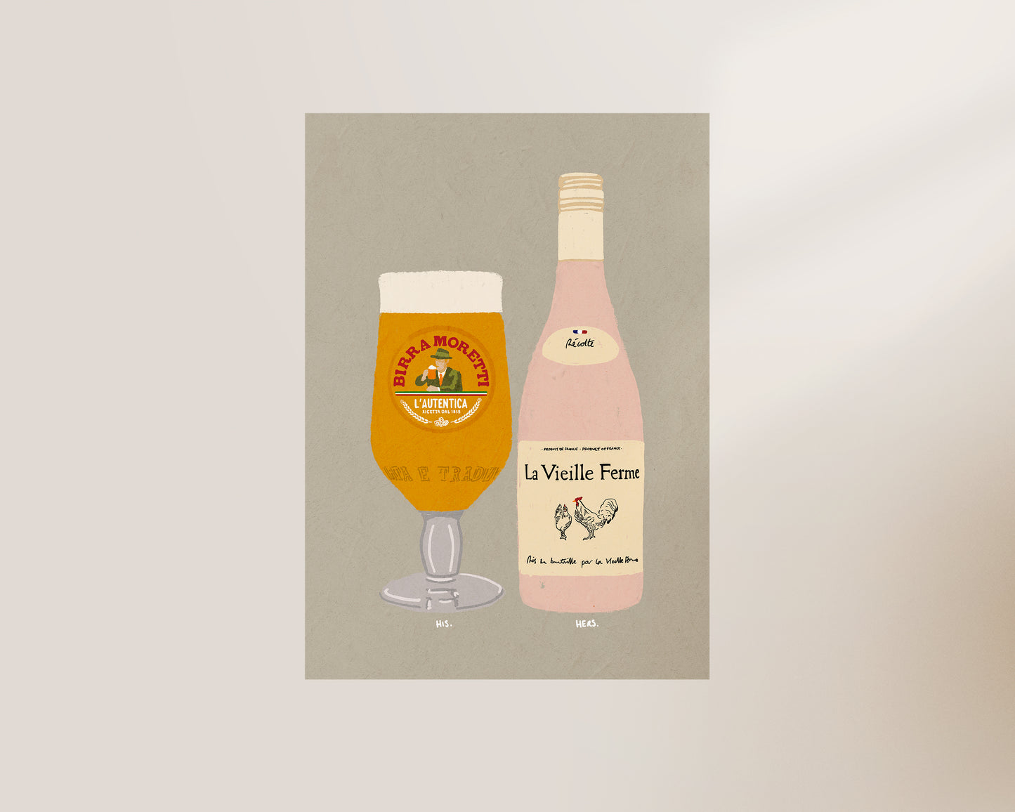 Birra Moretti & Chicken Wine Print