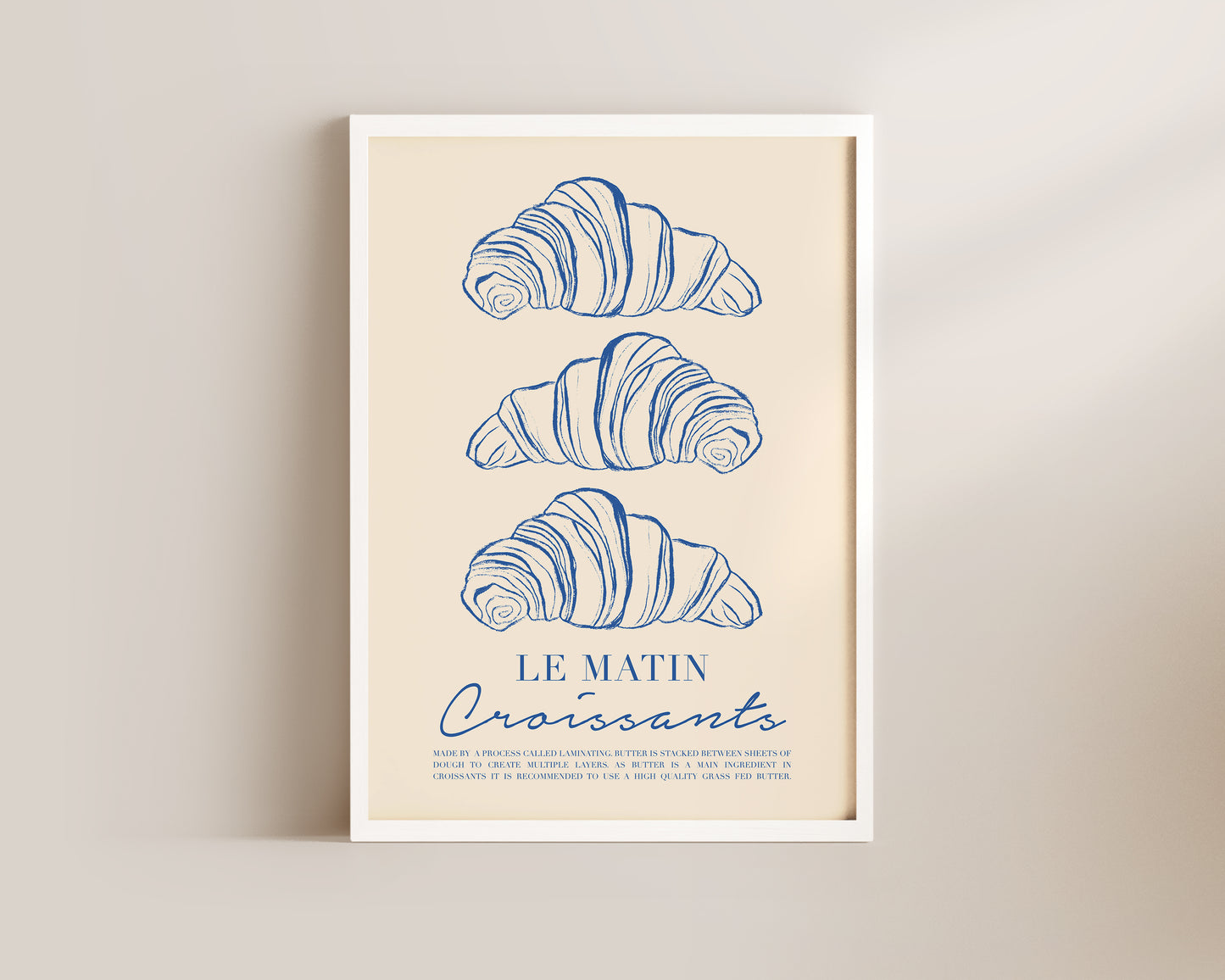 Le Matin Croissant In Blue Wall Art Print