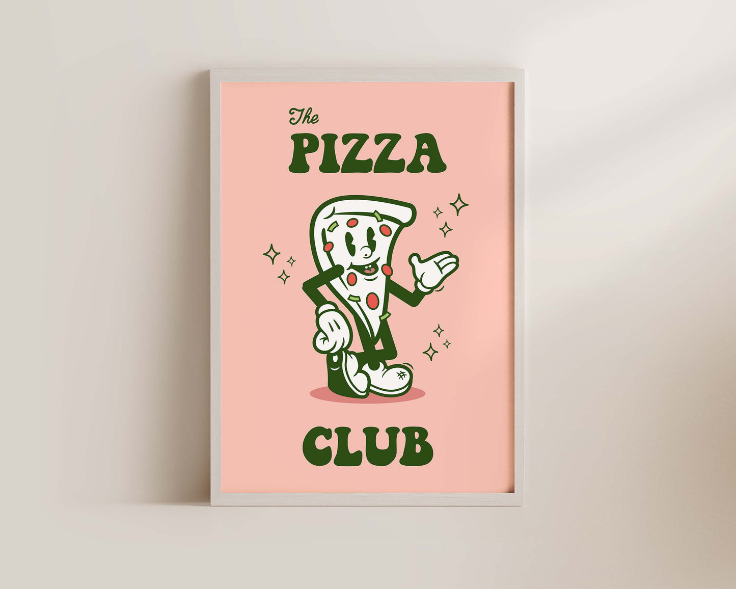 The Pizza Club Retro Wall Art Print