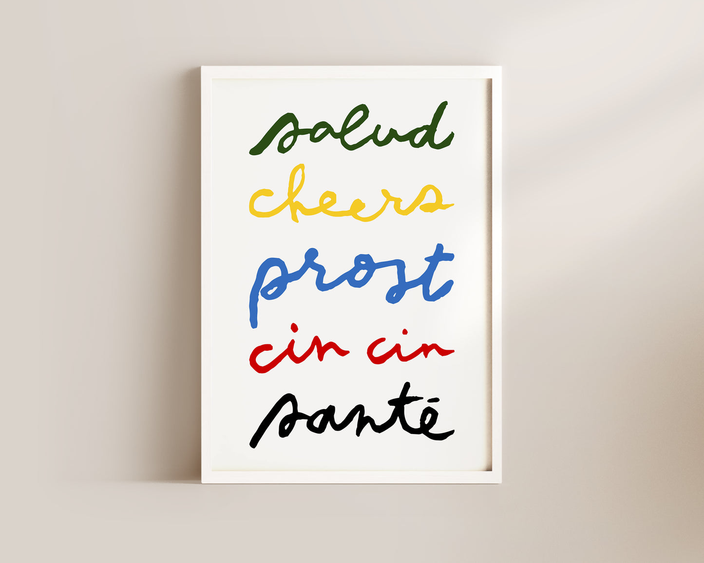Cheers Languages Wall Art Print