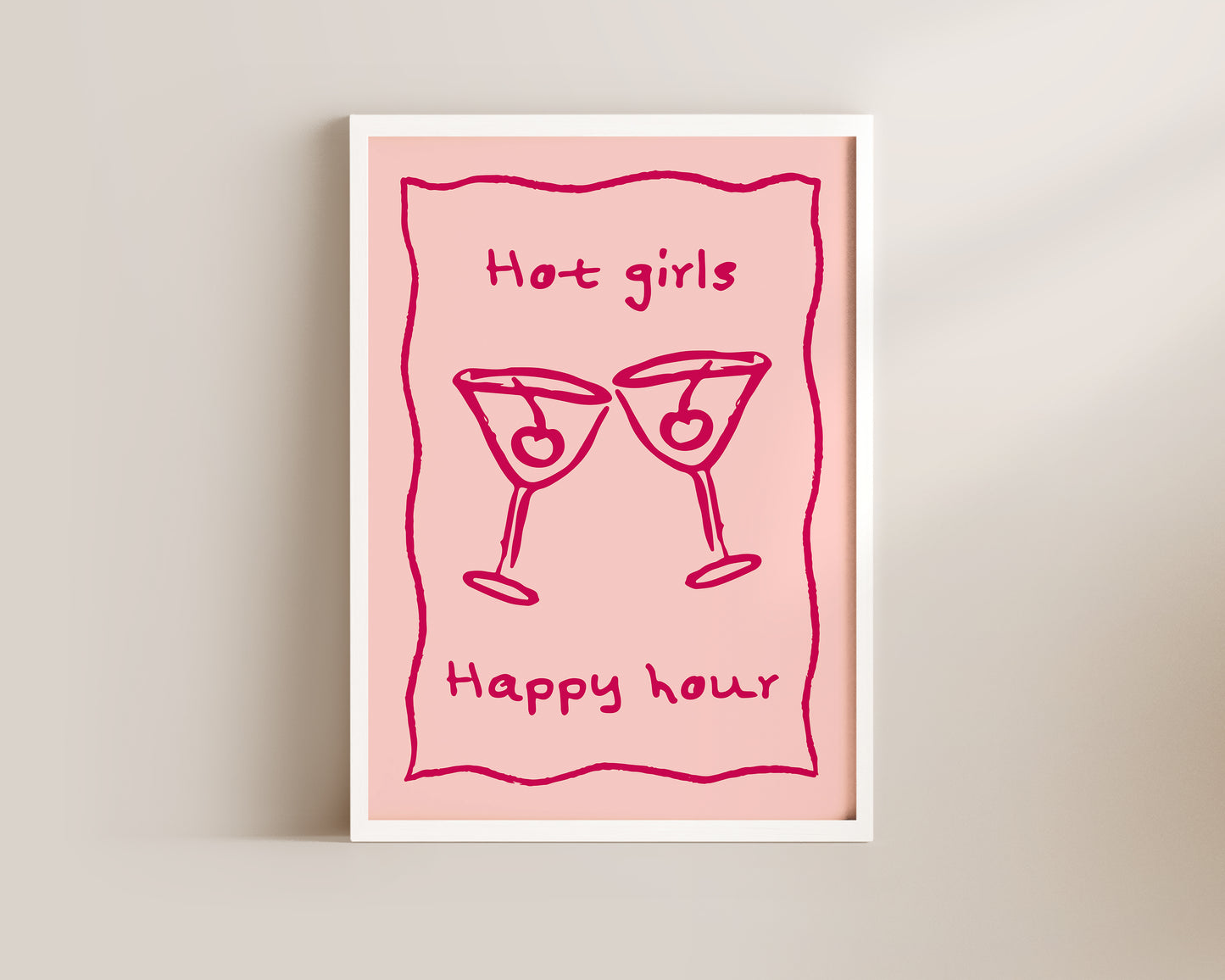Hot Girls Happy Hour Wall Art Print