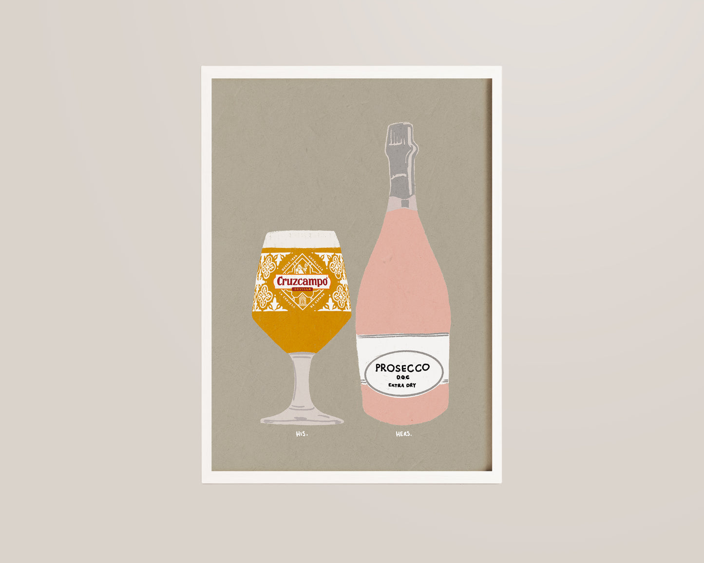 Cruzcampo & Pink Prosecco Print