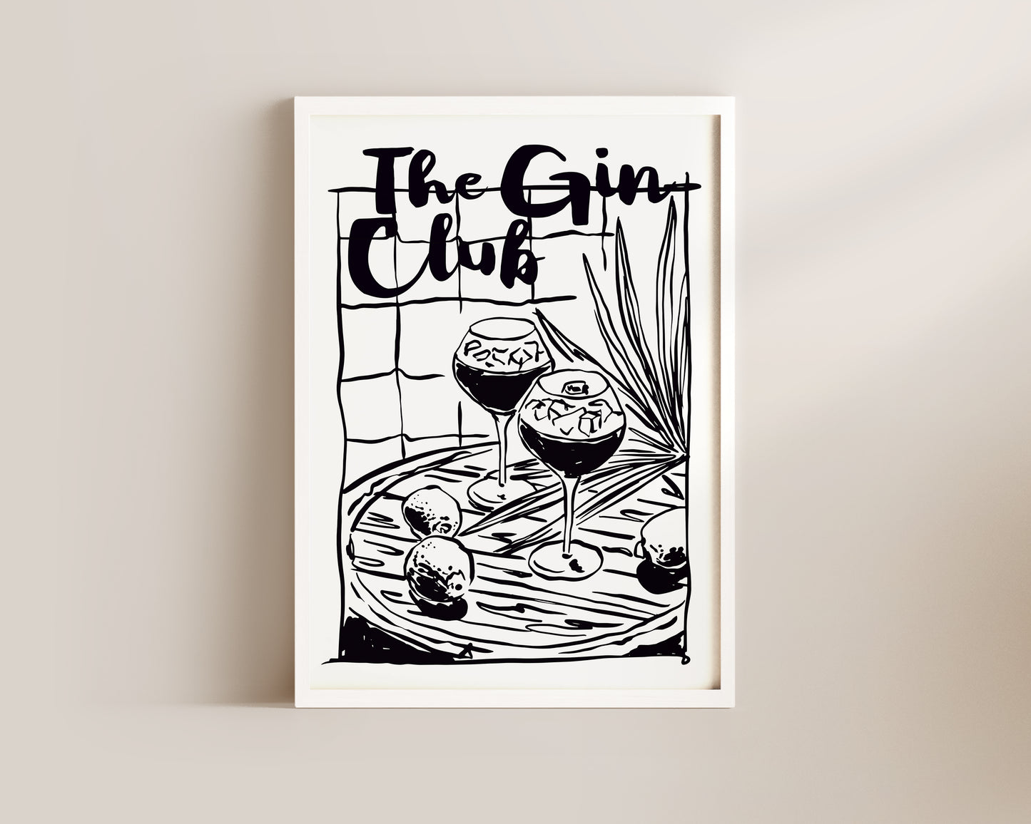 The Gin Club In Black Wall Art Print