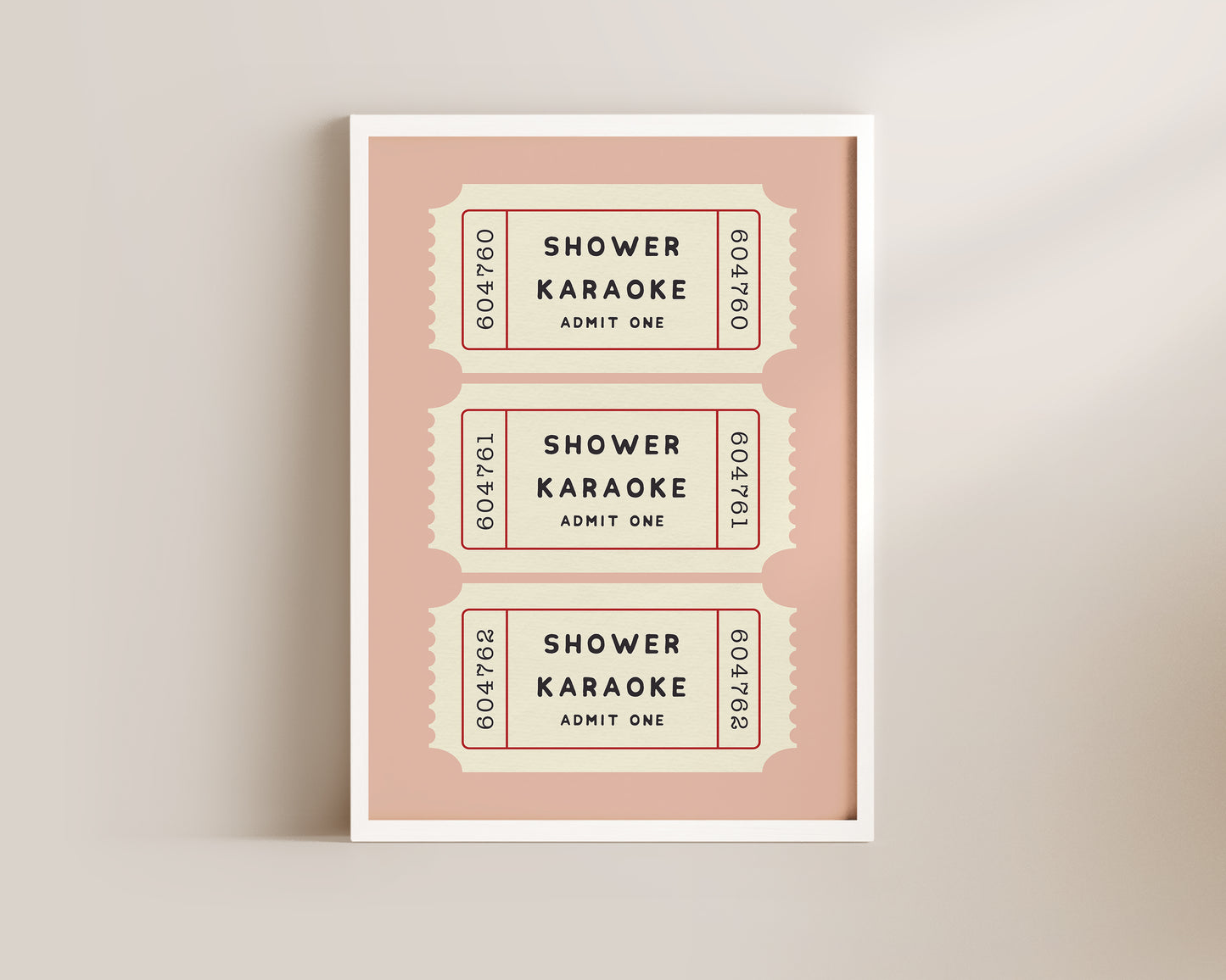 Shower Karaoke Raffle Ticket