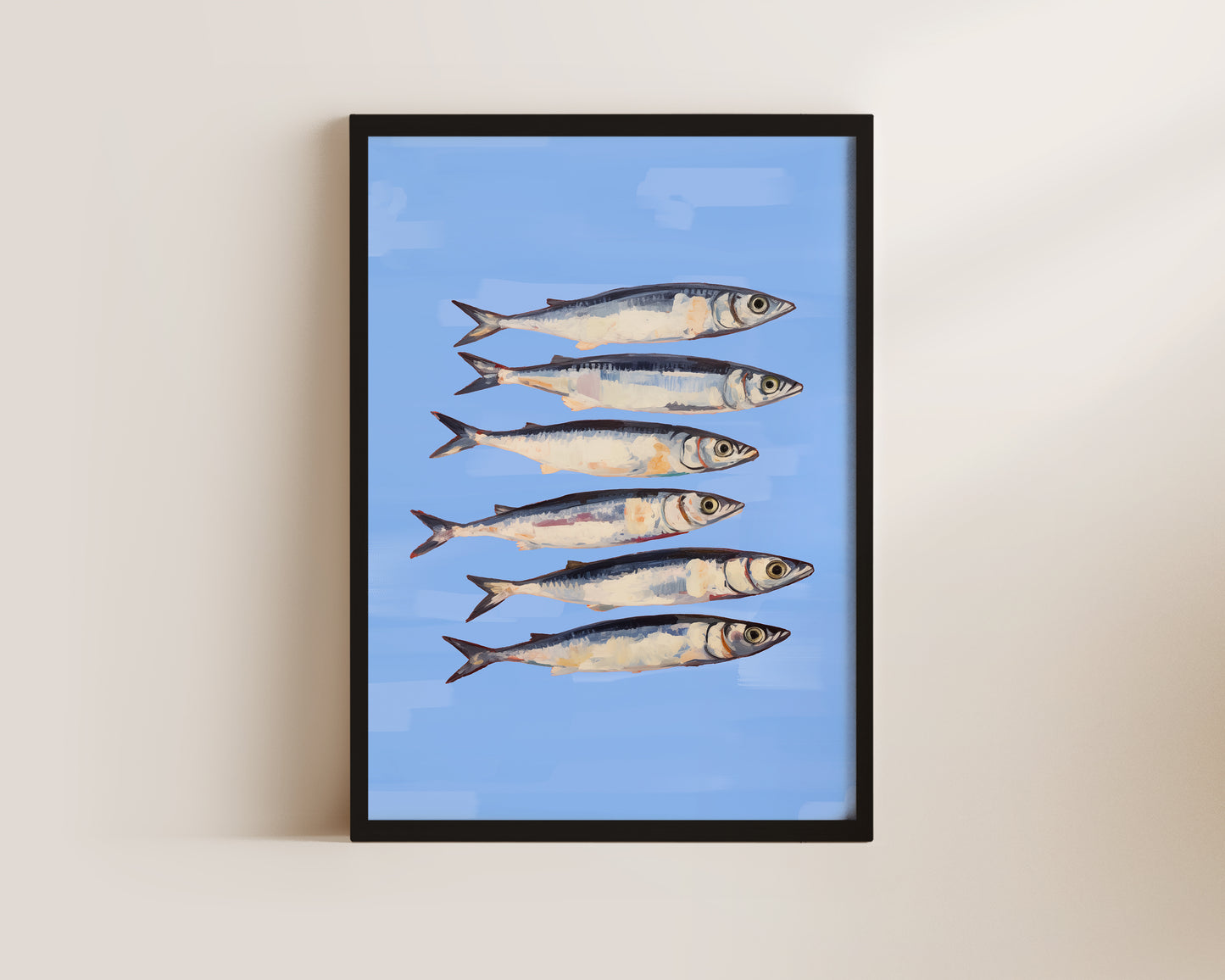 Blue Sardines Art Wall Art Print