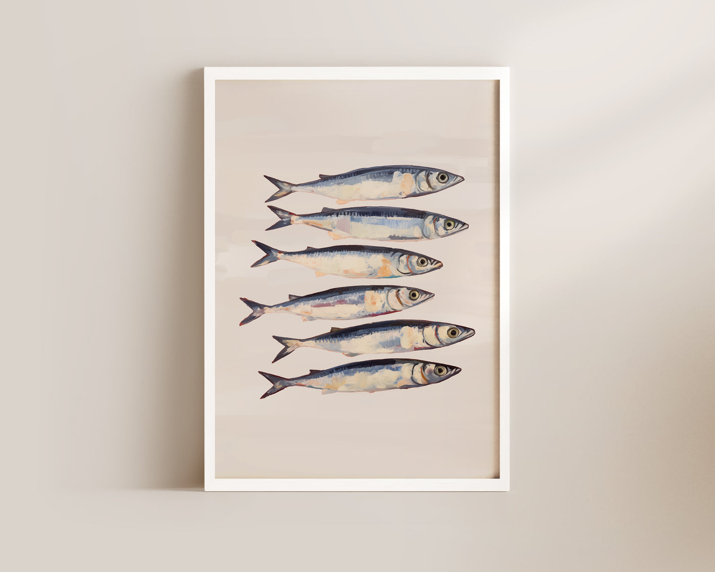 Blush Pink Sardines Art Wall Art Print