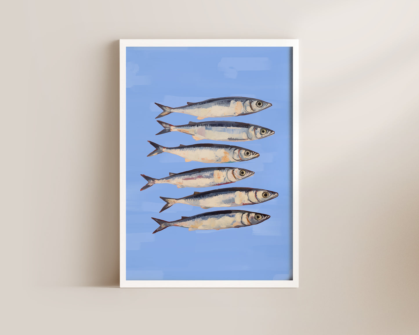 Blue Sardines Art Wall Art Print