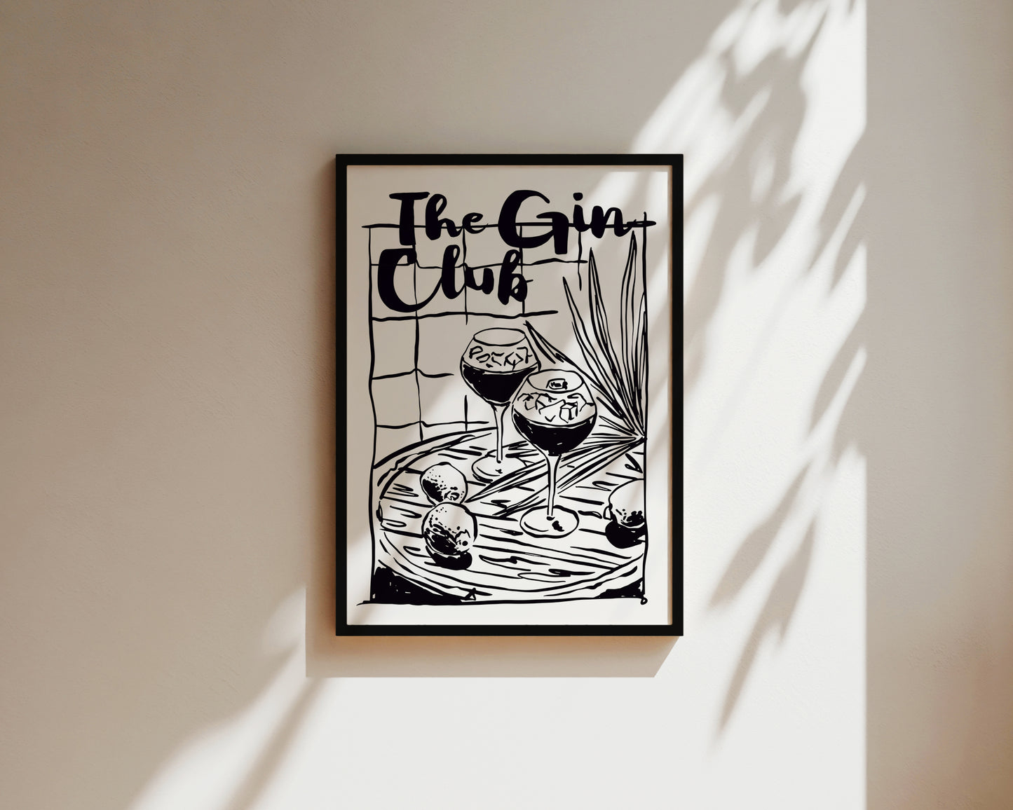 The Gin Club In Black Wall Art Print