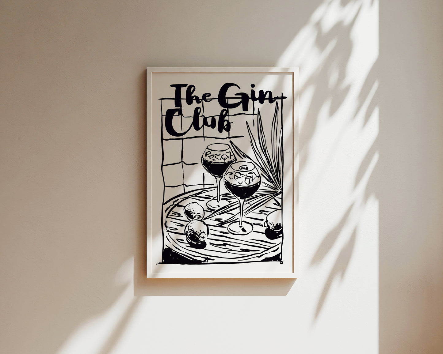 The Gin Club In Black Wall Art Print