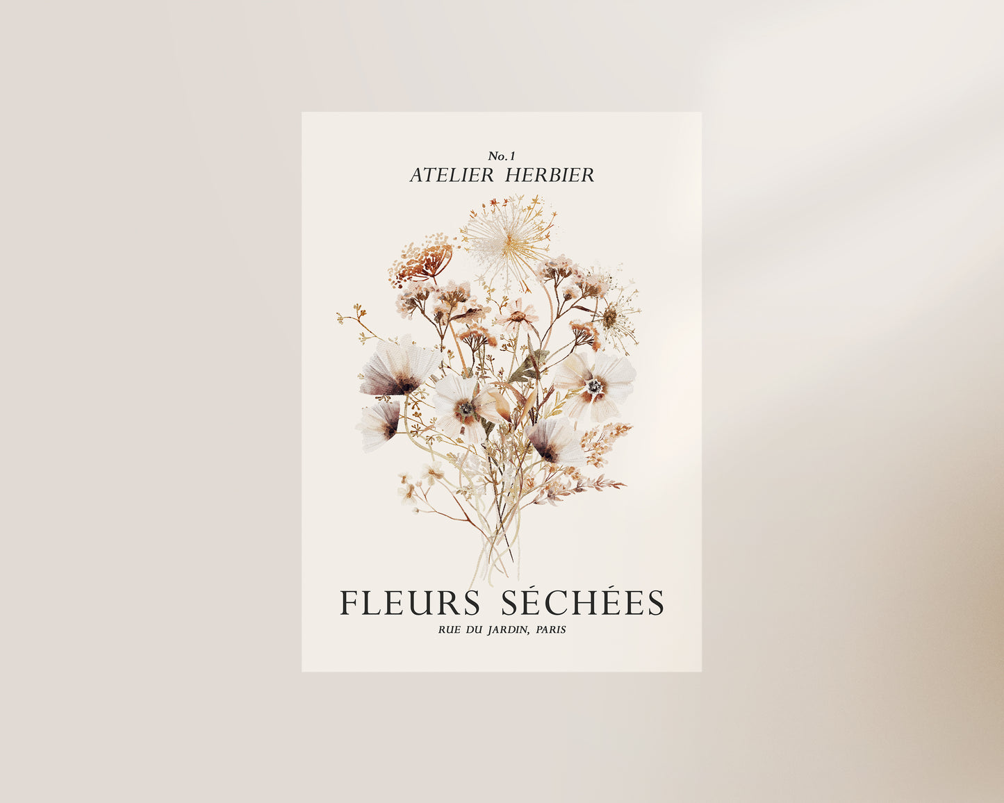 Fleurs Sechees Floral Wall Art Print
