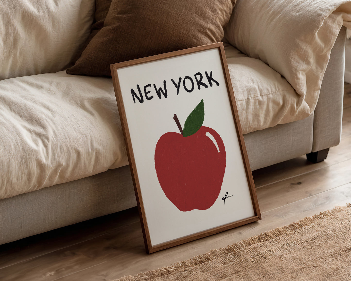 New York Big Apple Art Wall Art Print