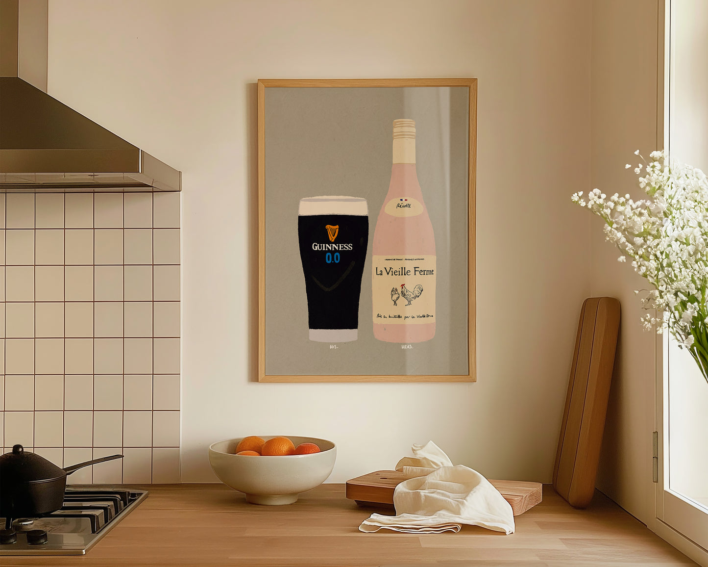 Guinness Zero & Chicken Wine Print