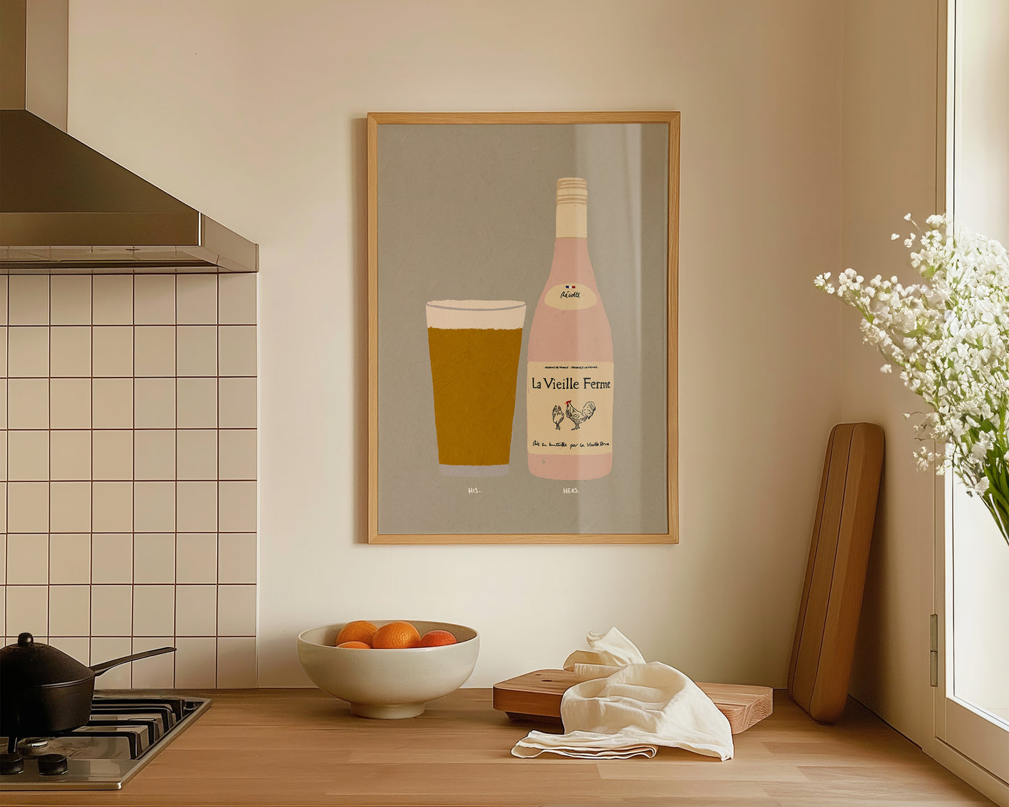 Lager & Chicken Wine Print