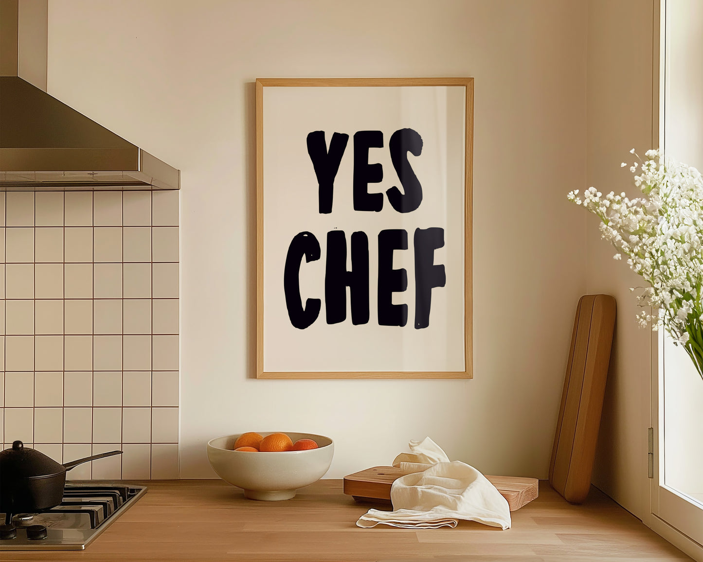 Yes Chef Quote Wall Art Print
