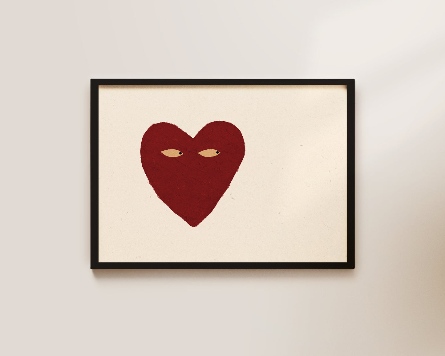 Love Heart Side Eye Art Wall Art Print