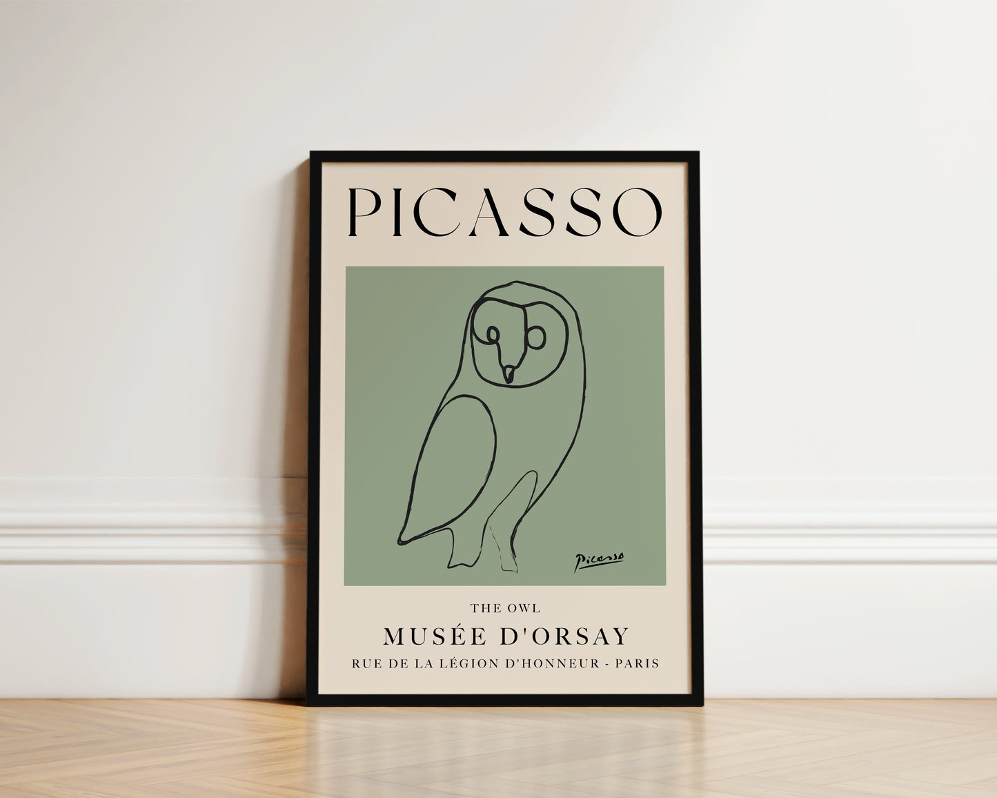 Picasso The Owl Art Wall Art Print In Green