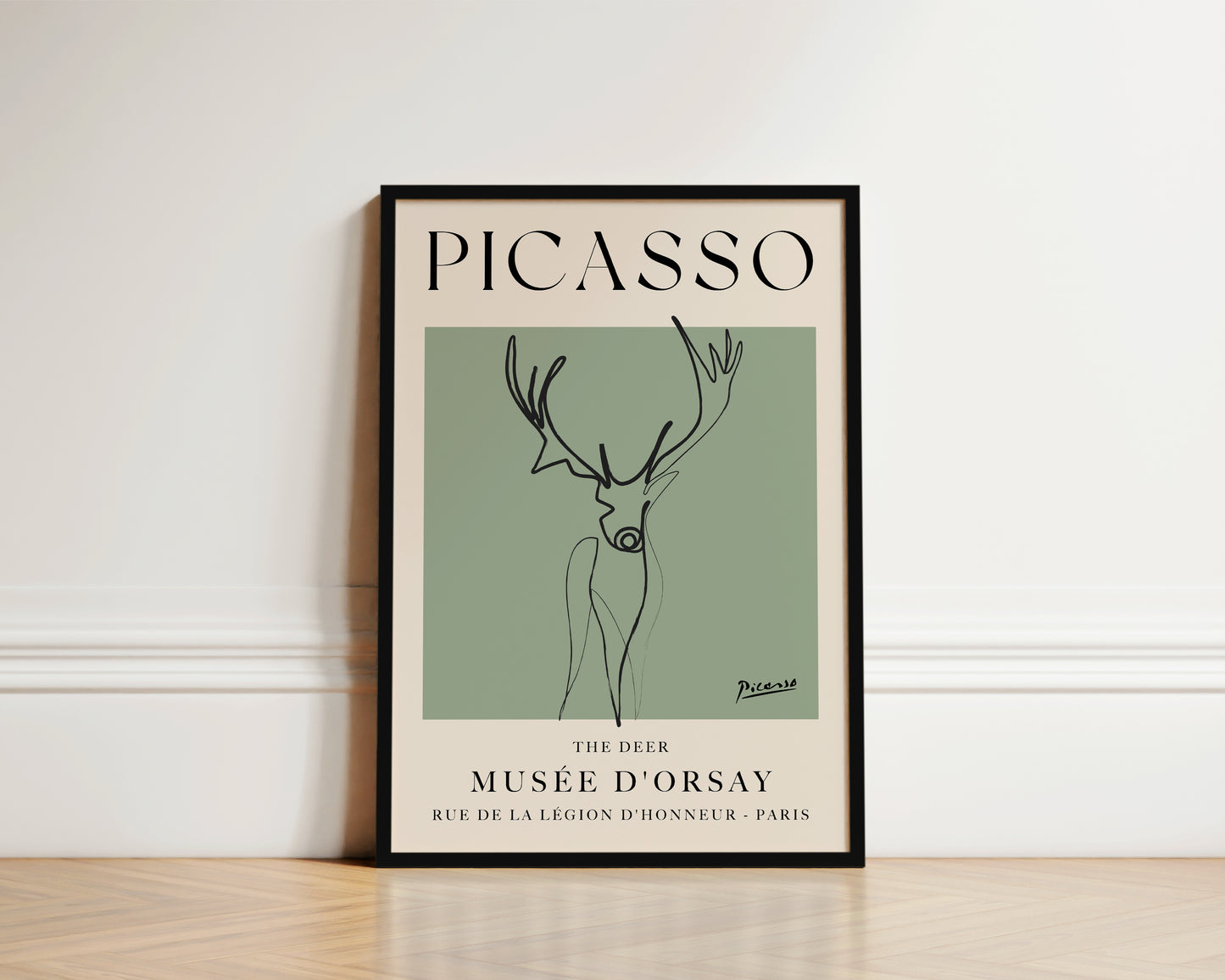 Picasso The Deer Art Wall Art Print In Green