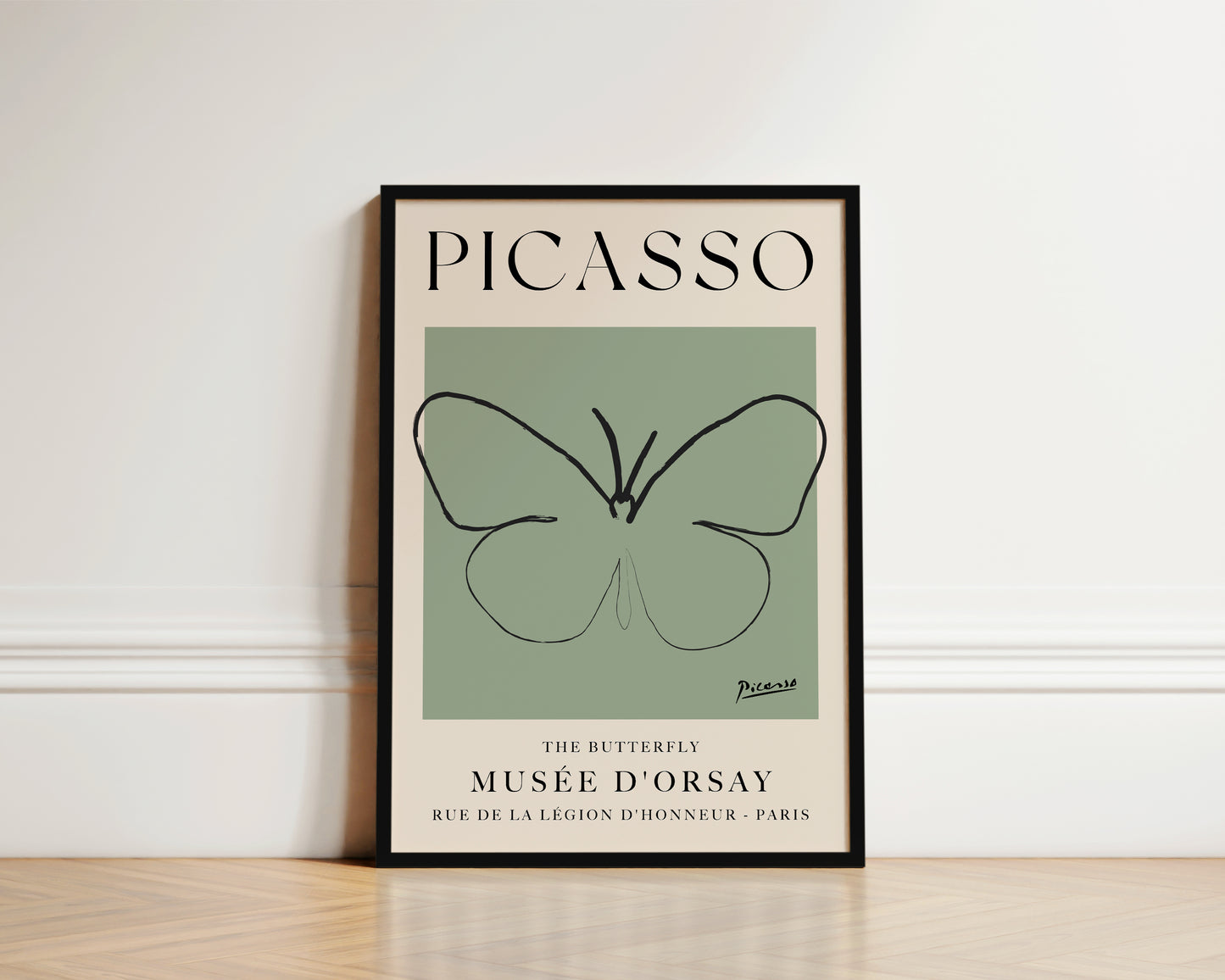 Picasso The Butterfly Art Wall Art Print In Green