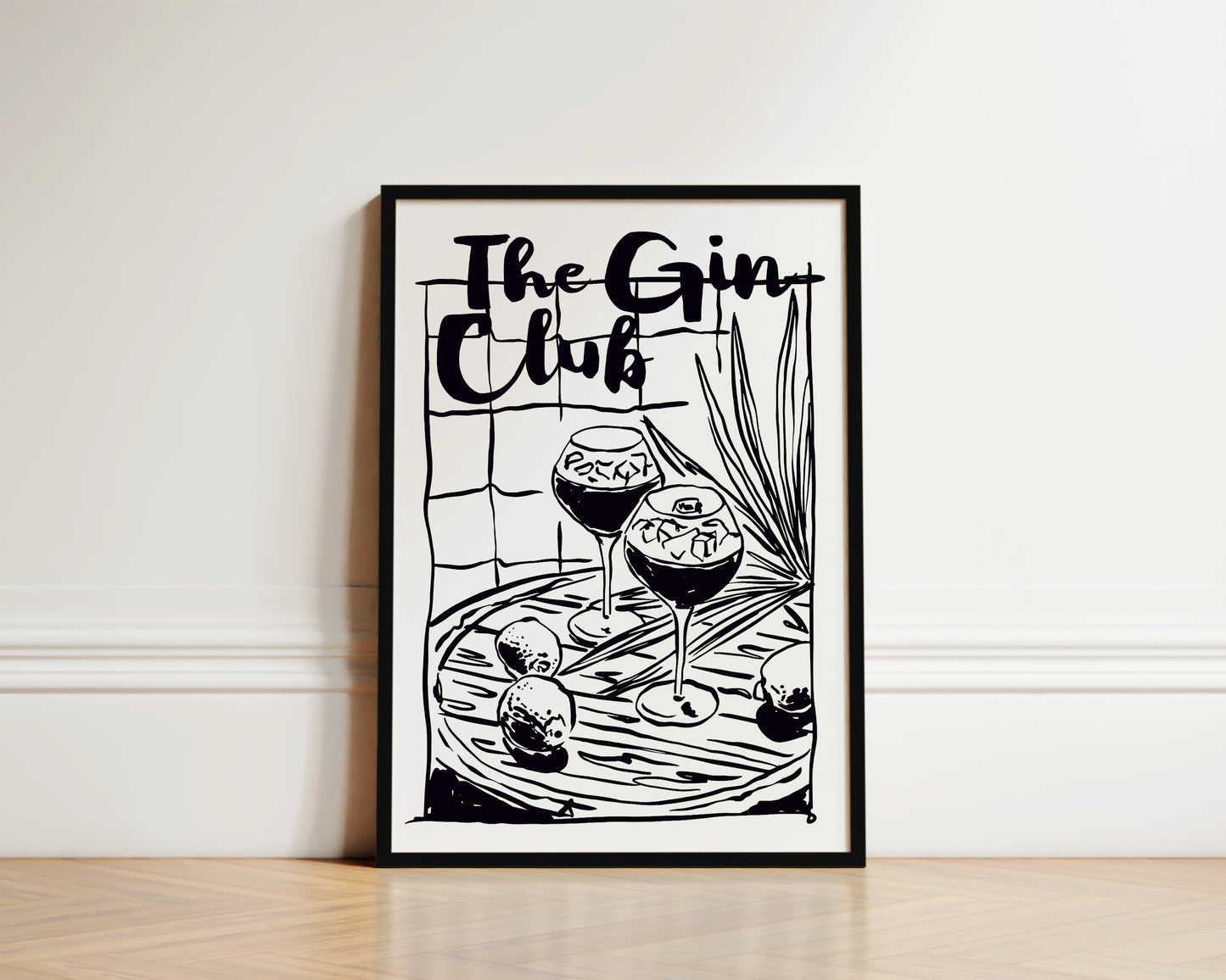 The Gin Club In Black Wall Art Print
