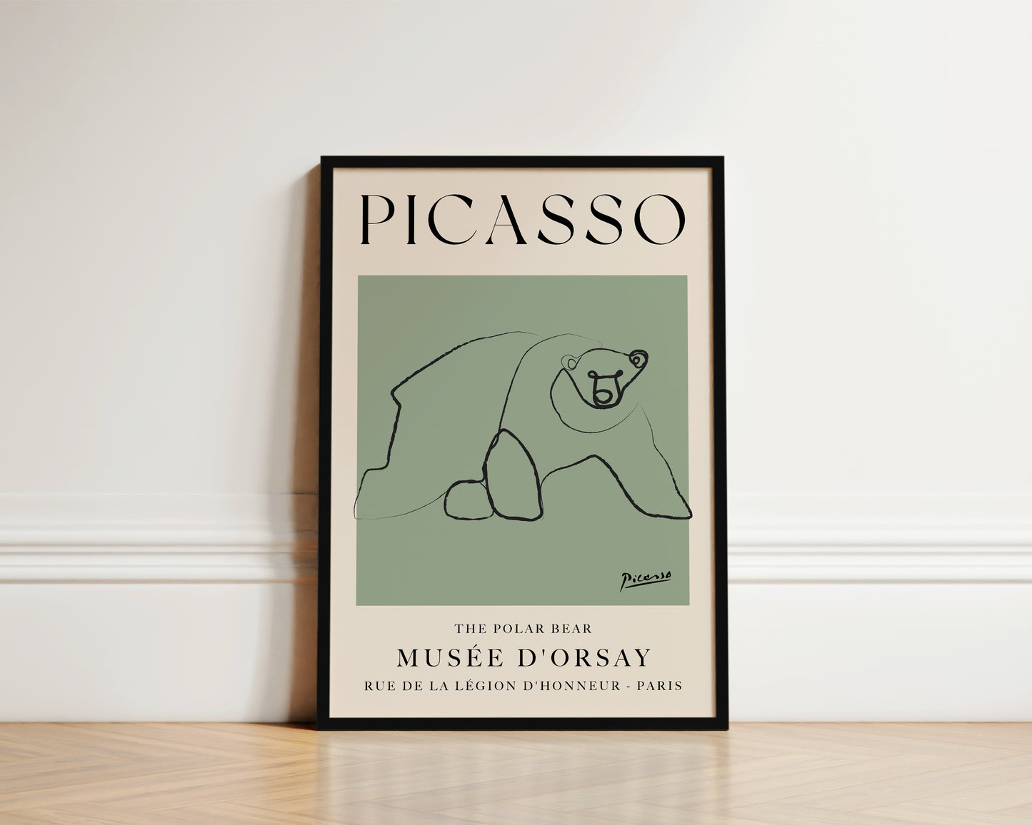 Picasso The Polar Bear Art Wall Art Print In Green