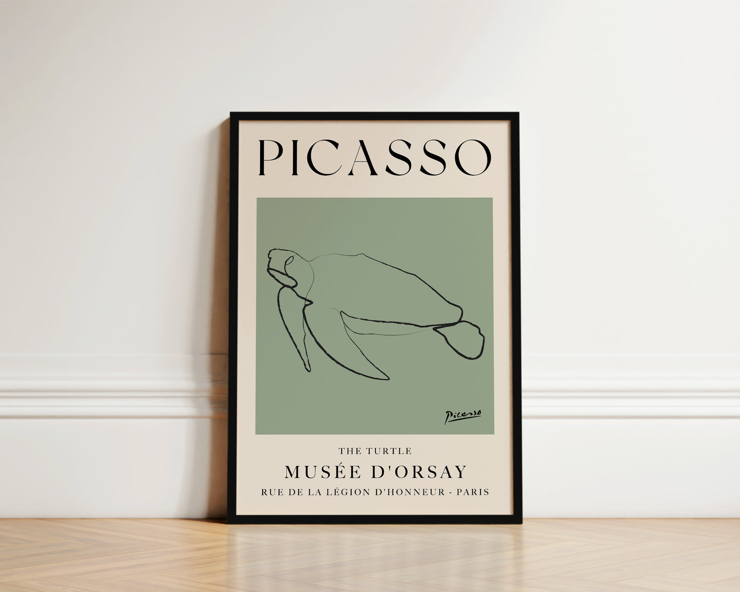 Picasso The Turtle Art Wall Art Print In Green