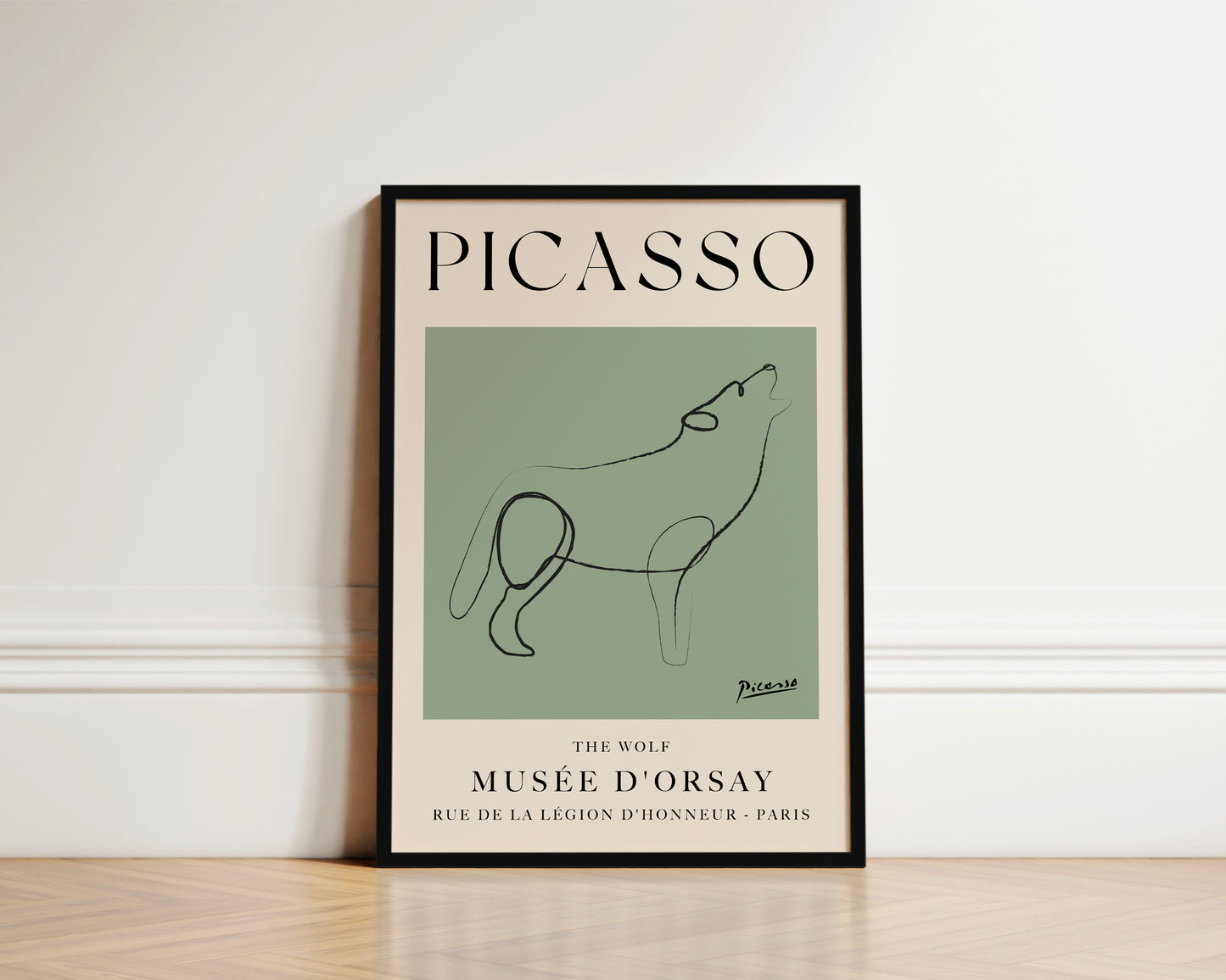 Picasso The Wolf Art Wall Art Print In Green