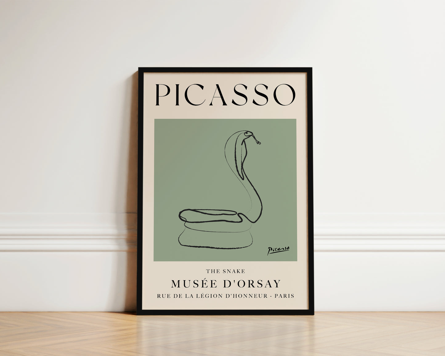Picasso The Snake Art Wall Art Print In Green