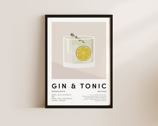 Gin & Tonic Wall Art Print