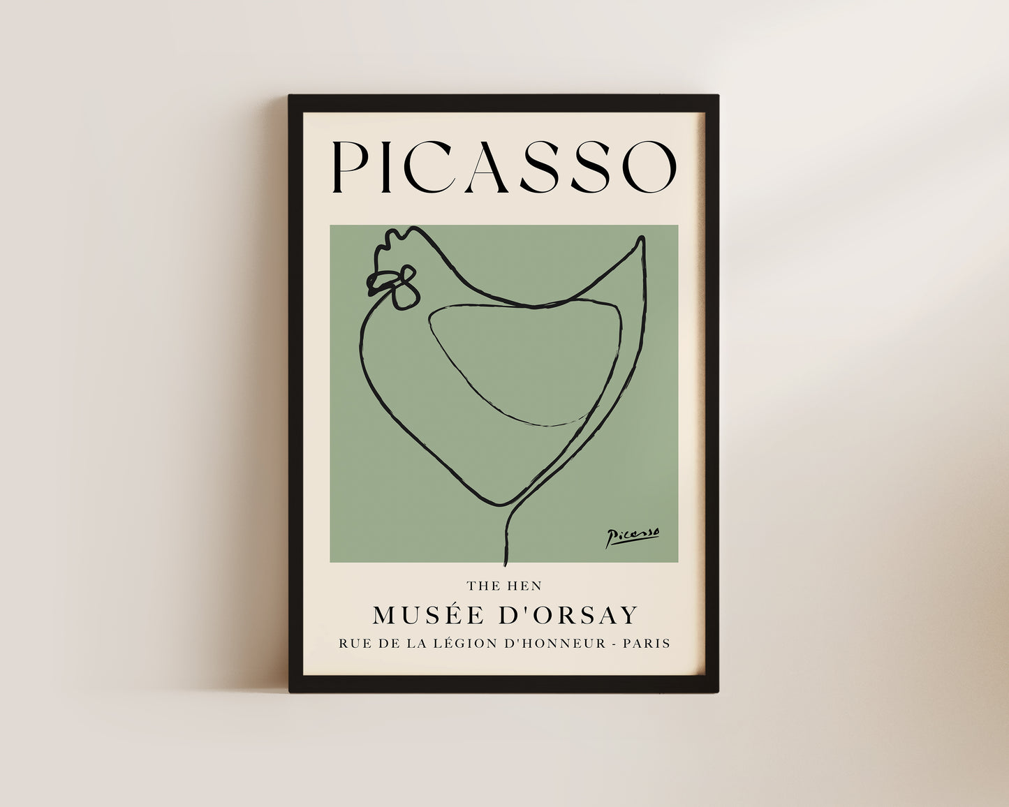 Picasso The Hen Art Wall Art Print In Green