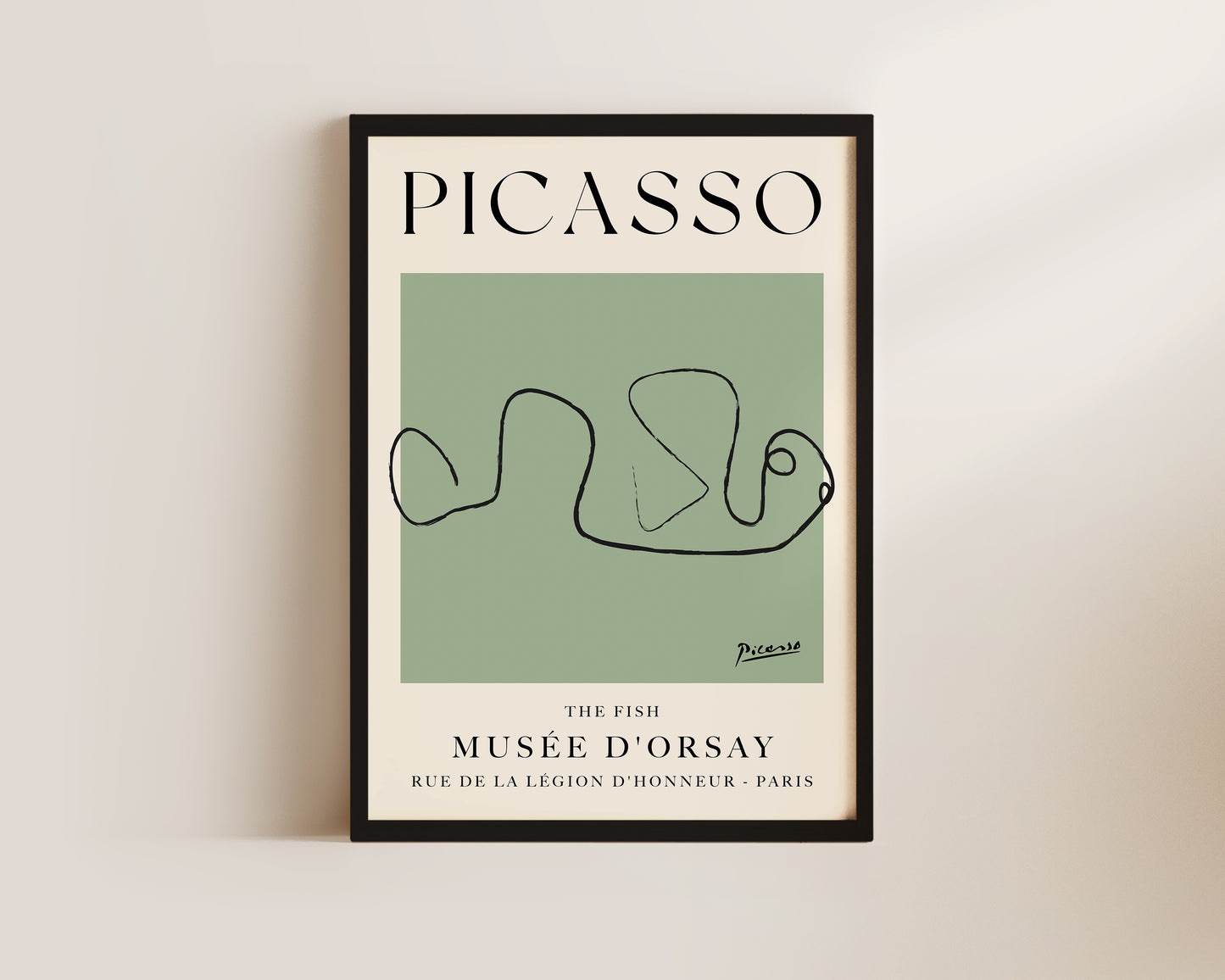 Picasso The Fish Art Wall Art Print In Green