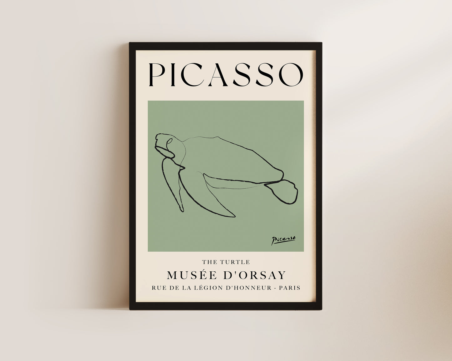Picasso The Turtle Art Wall Art Print In Green