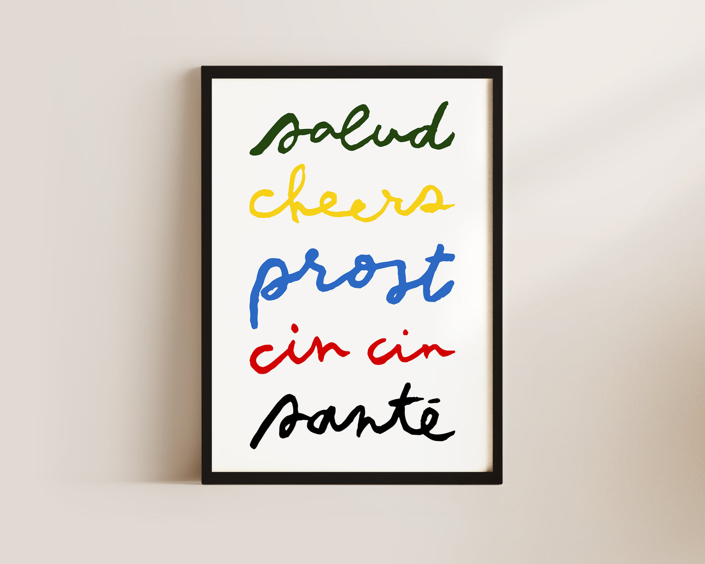 Cheers Languages Wall Art Print