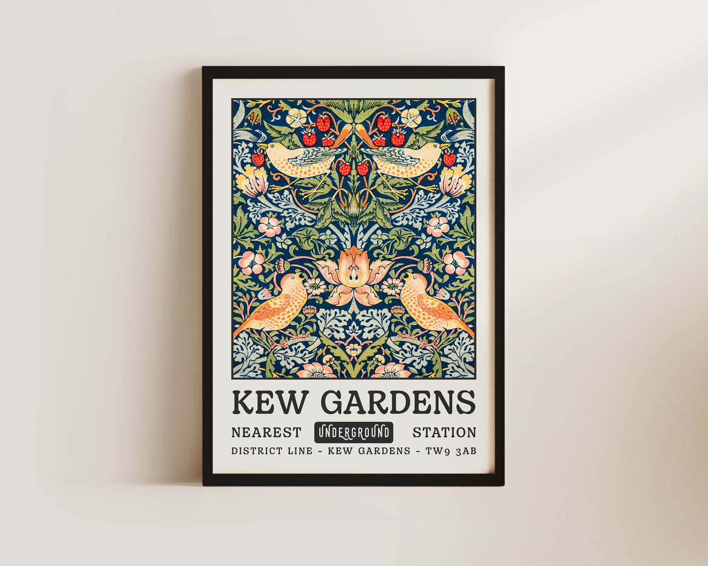 Kew Gardens Blue Tapestry Art Wall Art Print
