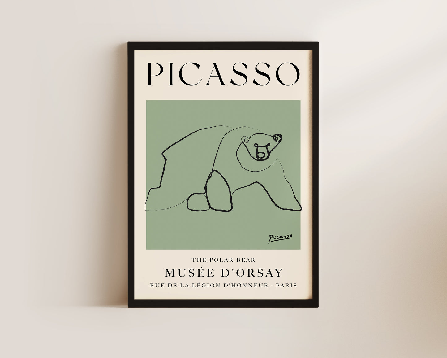 Picasso The Polar Bear Art Wall Art Print In Green